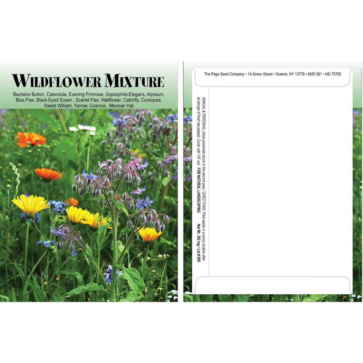 Wildflower Mixture Flower Seed Packets - Blank